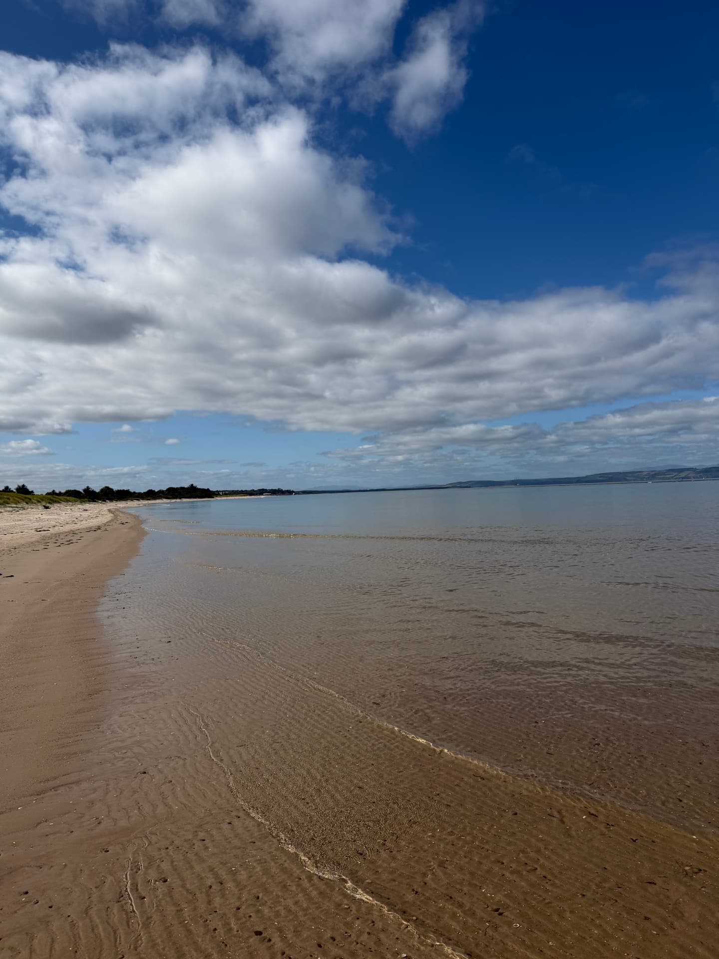 Nairn beach on a bright summer day